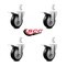 Service Caster 4 Inch Black Poly Wheel Swivel 7/8 Inch Square Stem Caster Set Total Lock Brake SCC-SQTTL20S414-PPUB-BLK-78-4 - alternate 3